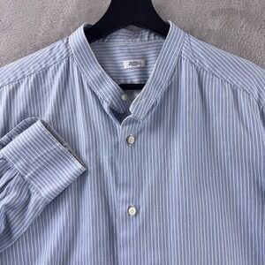 Barba Napoli Button Down Long Sleeveโ Shirt Mens Size 43/17 Blue White Stripe
